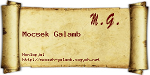 Mocsek Galamb névjegykártya